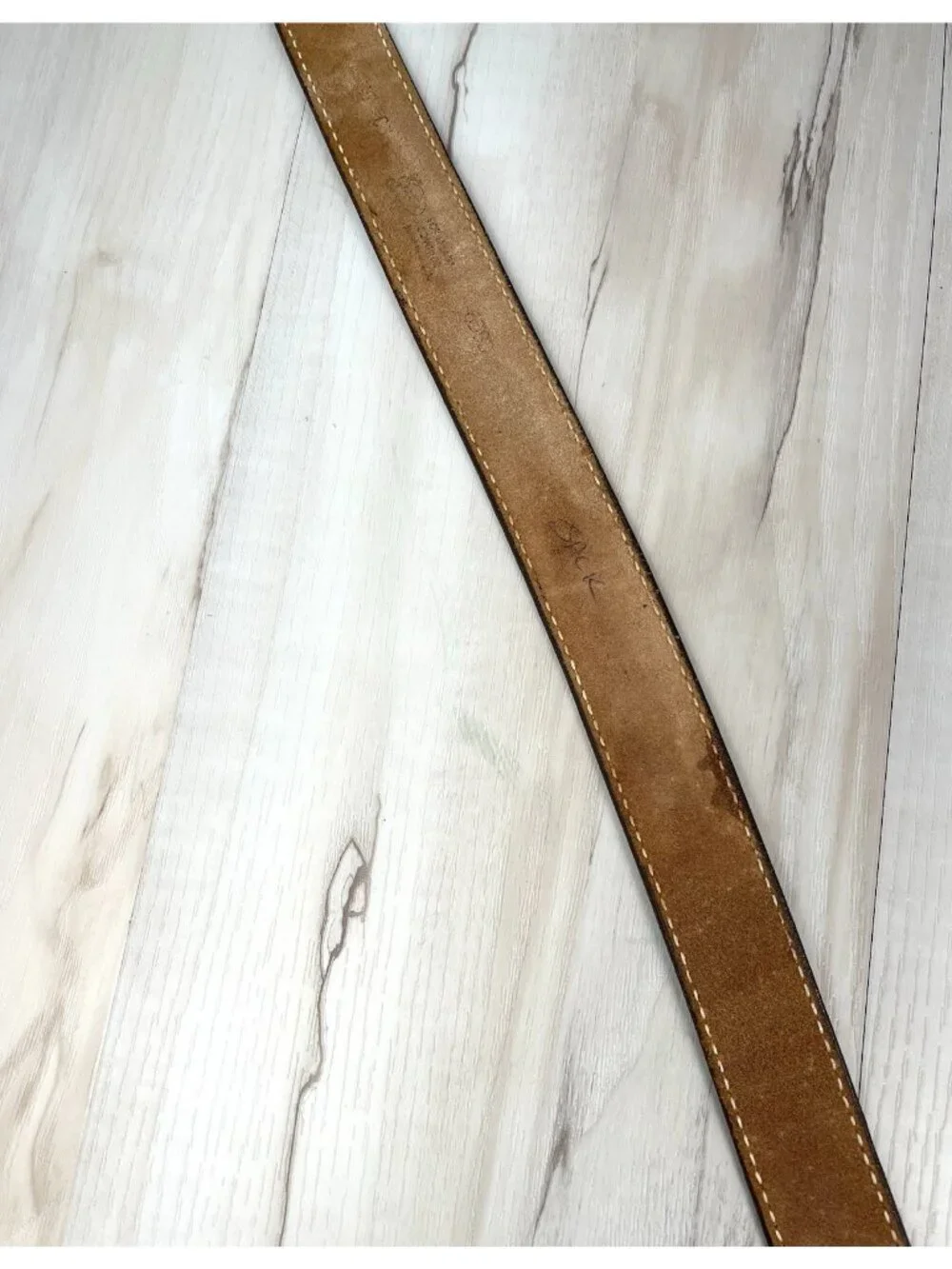 VTG Sz 35 Brown Hand Tooled Leather Western Belt Personalized JACK 1.5